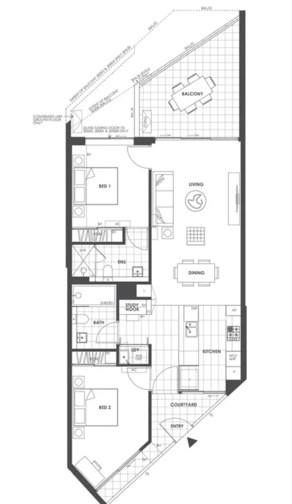 Diamond apartment Kelvin Grove floor plan